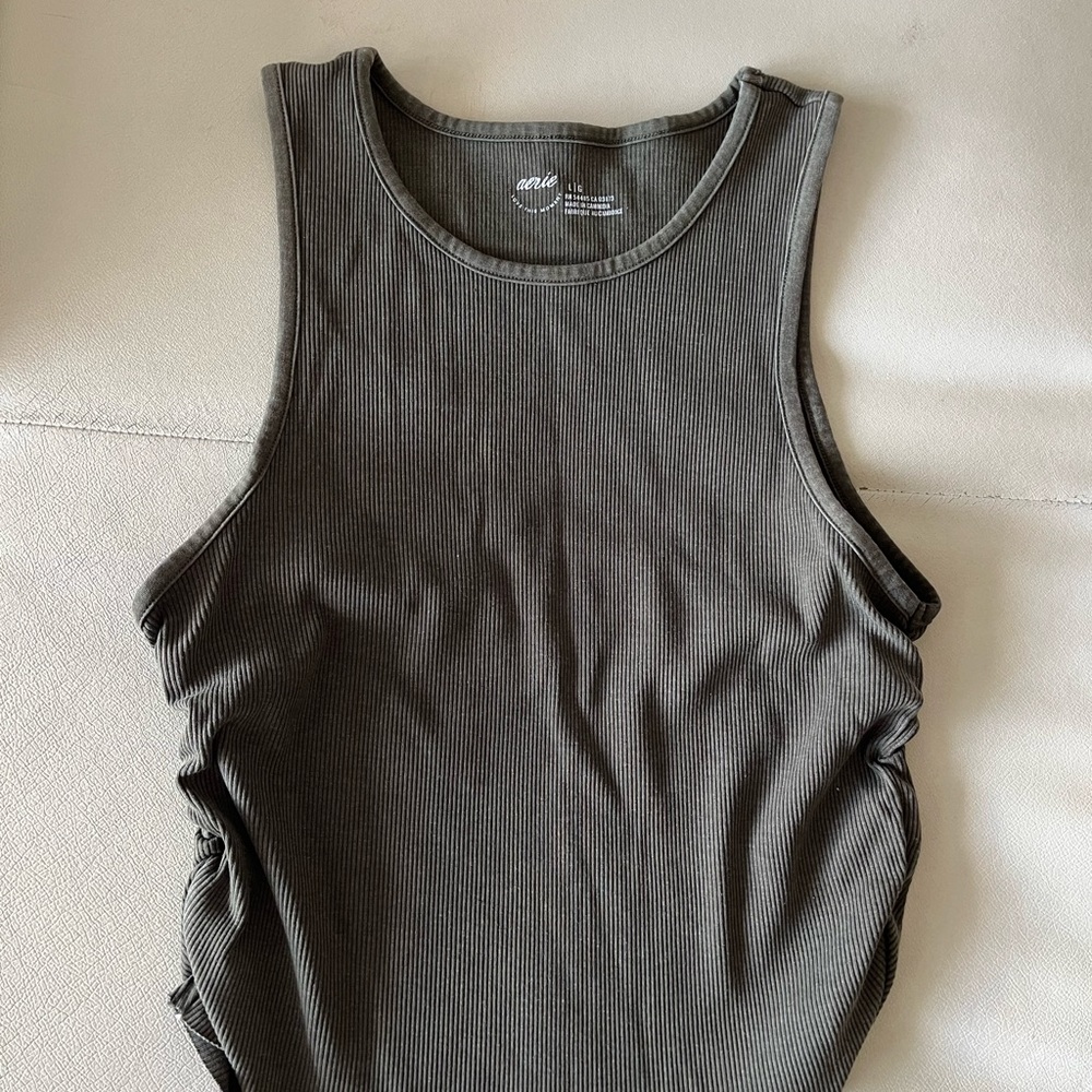 Aerie Ribbed Tank Top Toasted Sage Green